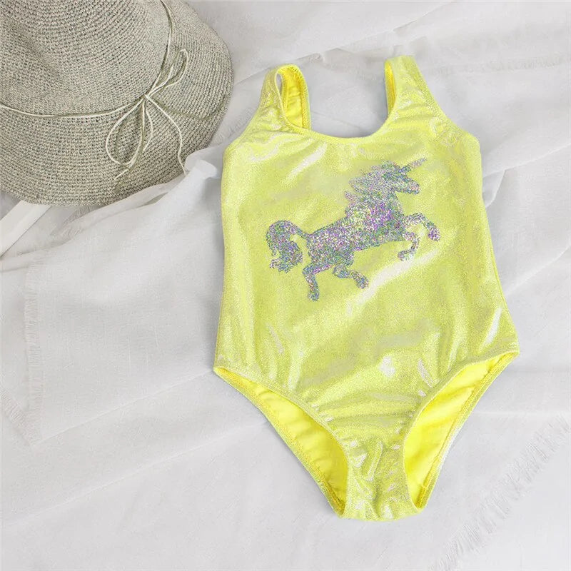 Enchanting Embroidery Kids One-Piece Swimsuit