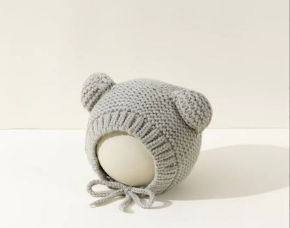 Knitted Winter Baby Beanie with Cute Bear Ears – Cozy and Adorable Hat for Baby Boys and Girls