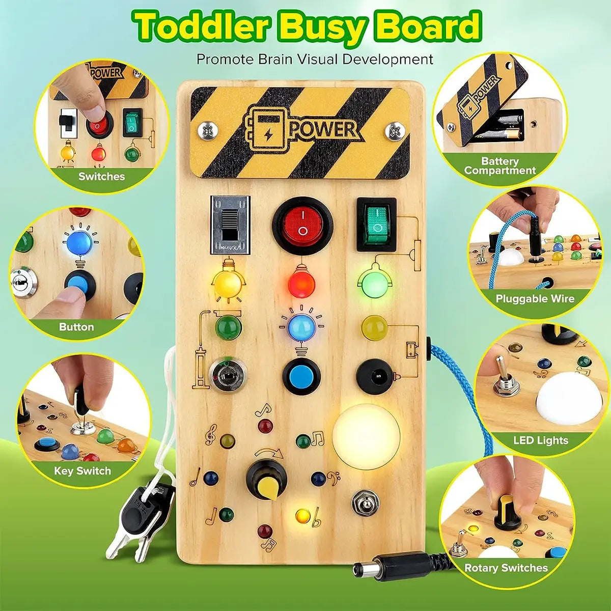 Busy Board Sensory Toy for Tactile Exploration and Development