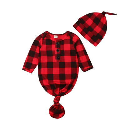 Newborn Baby Sleeper Nightgown with Matching Hat