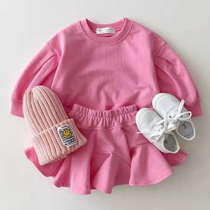 Cute Baby Girl Skirt and Sweater Ensemble