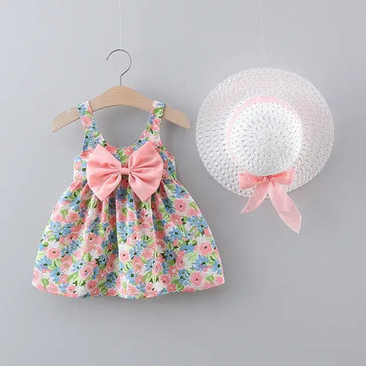 2pcs/Set Baby Girl Summer Floral Dresses