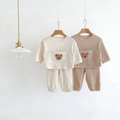 Bear Waffle Texture Toddler Comfort Set