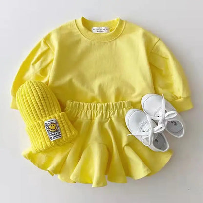 Cute Baby Girl Skirt and Sweater Ensemble
