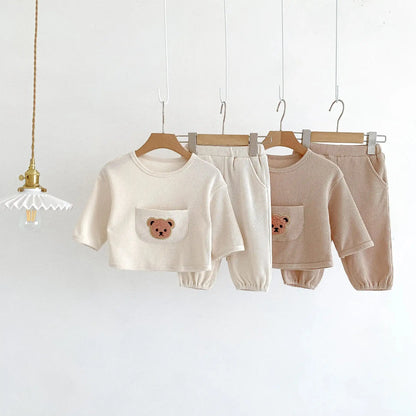 Bear Waffle Texture Toddler Comfort Set