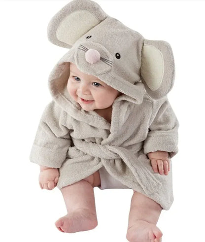 Animal-Shaped Baby Bathrobe – Panda, Mouse & Bunny Styles