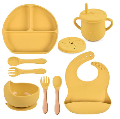 8Pcs/Set Silicone Children Tableware – Safe, Colorful, and Durable Mealtime Essentials