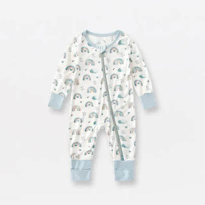 Bamboo Fiber Baby Zippered Romper – Soft, Eco-Friendly, and Comfortable for Newborns