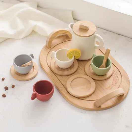 Baby Wooden Tea Set for Cognitive Development and Early Learning