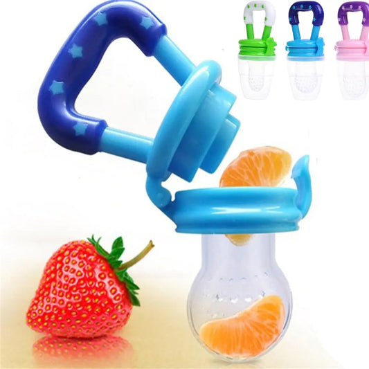 Squeeze Bottle Feeder – One-Handed Feeding with Reusable Silicone Spoon and Fruit Nibbler