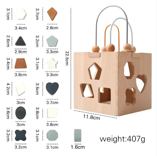 Wooden Geometric Shape Sorting Box
