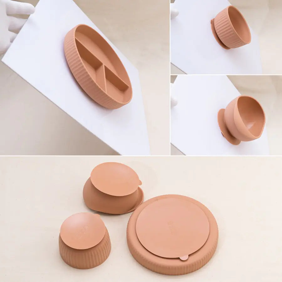 Baby Weaning Silicone Plate Bowl Set with Utensils and Cup