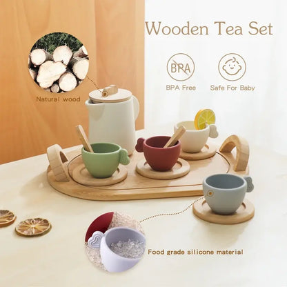 Baby Wooden Tea Set for Cognitive Development and Early Learning