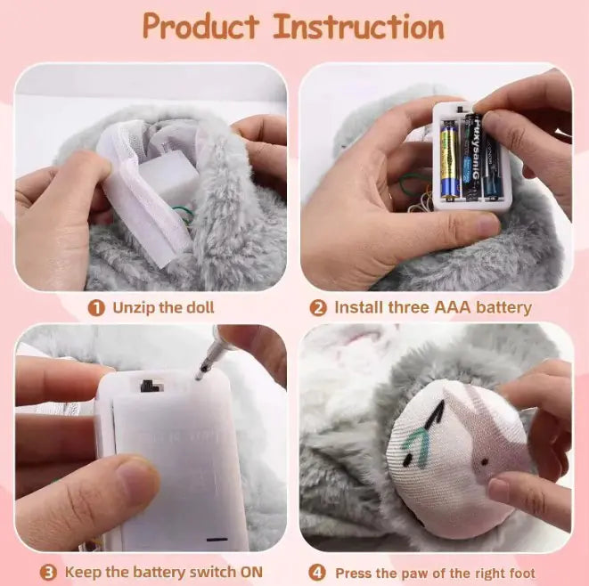 Breathing Rabbit Soothing Sensory Plush Toy for Babies