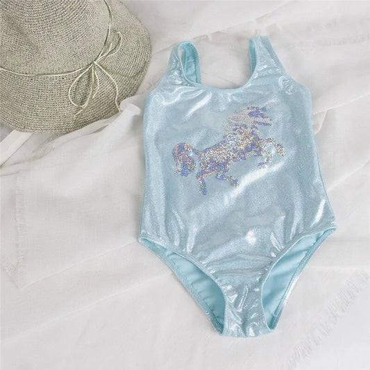 Enchanting Embroidery Kids One-Piece Swimsuit