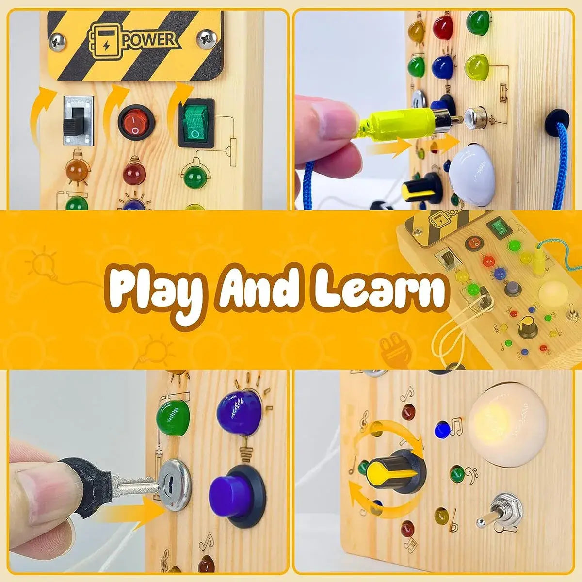 Busy Board Sensory Toy for Tactile Exploration and Development