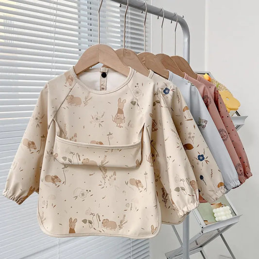 Cute Toddler Long Sleeve Waterproof Bib Apron