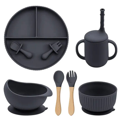 Baby Weaning Silicone Plate Bowl Set with Utensils and Cup