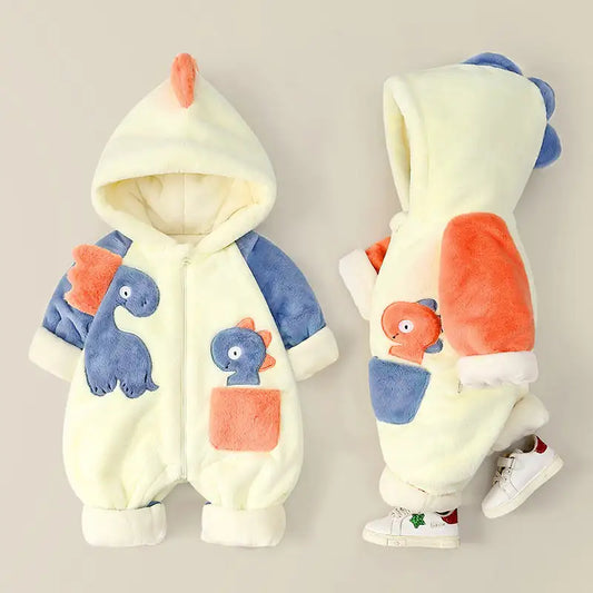 Plush Winter Romper for Baby Boys – Cozy and Stylish Loungewear for Cold Days