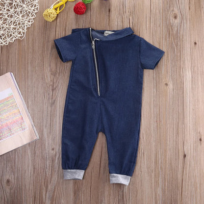 Soft Denim Romper Jumpsuit for Toddlers – Comfortable, Durable, and Stylish