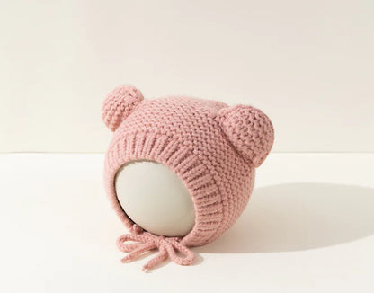 Knitted Winter Baby Beanie with Cute Bear Ears – Cozy and Adorable Hat for Baby Boys and Girls