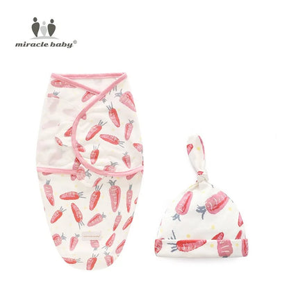 Cozy Baby Swaddle Blanket with Cap - Soft and Comfortable for Naptime and Bedtime