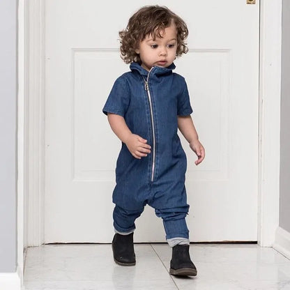 Soft Denim Romper Jumpsuit for Toddlers – Comfortable, Durable, and Stylish