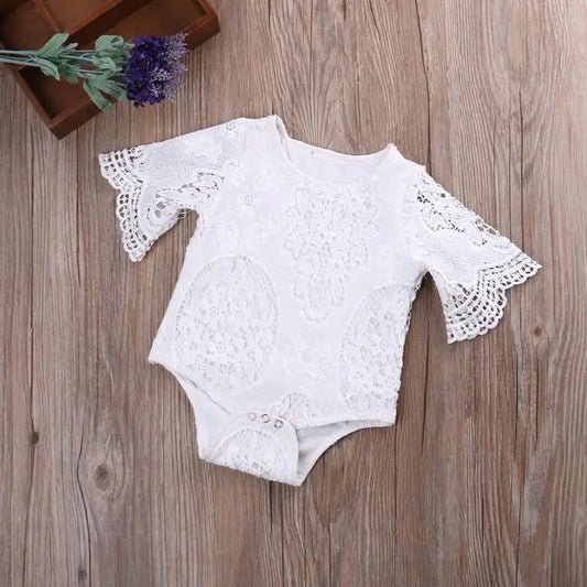 Baby White Lace Ruffle Romper - Adorable and Comfortable Outfit