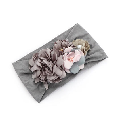 Soft Floral Bow Headband for Little Girls