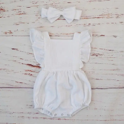 Pretty Organic Cotton Summer Playsuit for Girls