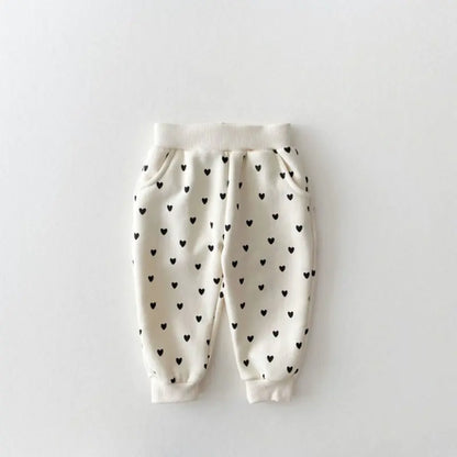 MILANCEL Full Heart Baby Clothing Set – Soft Cotton Long Sleeve Top & Pants