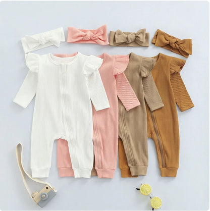 Premium Cotton Baby Romper with Matching Headband