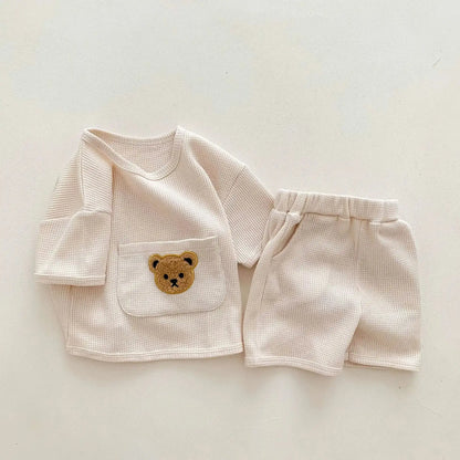 Bear Waffle Texture Toddler Comfort Set