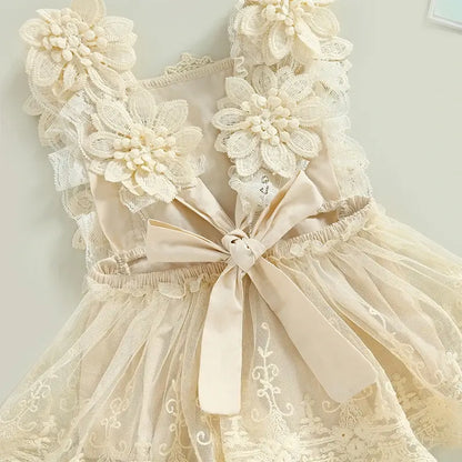 Off-White Sleeveless Romper with Elegant Detailing – Perfect for Special Occasions