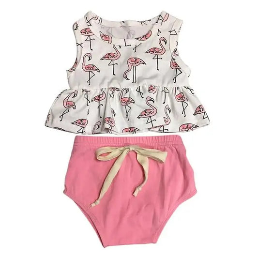 Sleeveless Flamingo Cotton Top - Cool and Comfortable Baby Wear