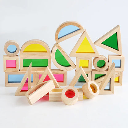 Colorful Kaleidoscope Building Blocks – Educational Wooden Toy for Shape and Color Recognition