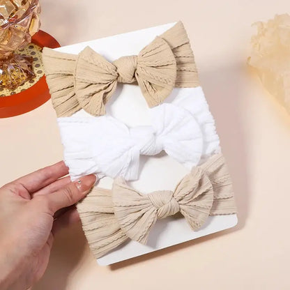 3-Piece Cable Knit Baby Headbands Set for Girls