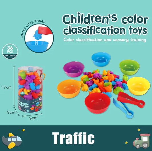 Rainbow Counting Toddler Game Set - Early Education Math & Cognitive Toy
