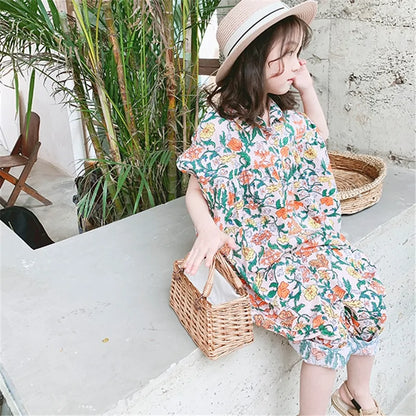 Vibrant Floral Summer Pants for Kids