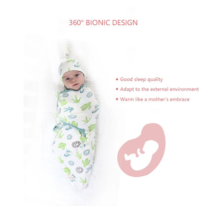 Cozy Baby Swaddle Blanket with Cap - Soft and Comfortable for Naptime and Bedtime