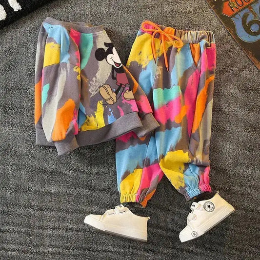 Colourful Mickey Mouse Tracksuit Set for Toddlers
