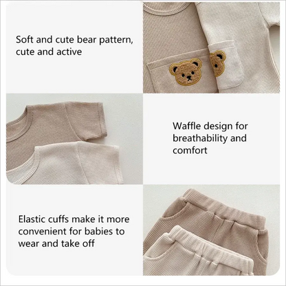 Bear Waffle Texture Toddler Comfort Set