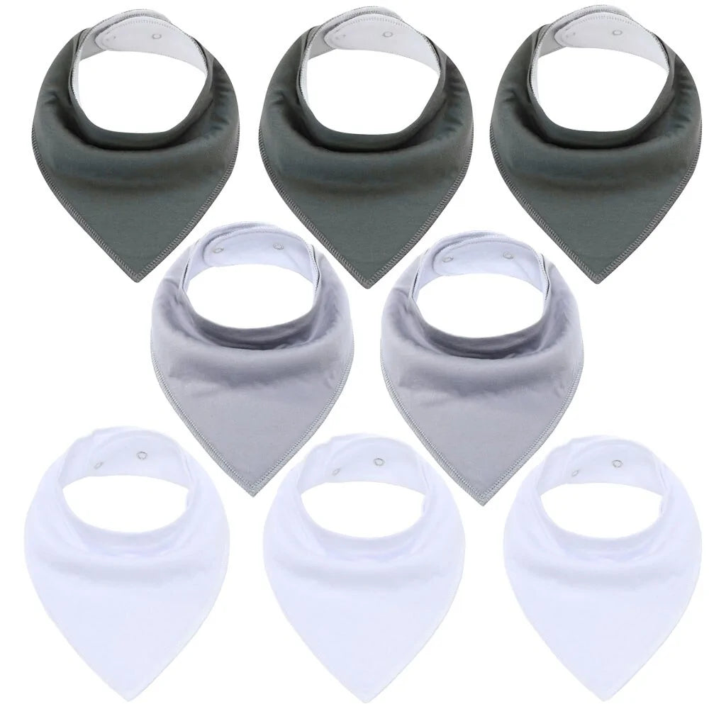 8-Piece Organic Cotton Baby Bandana Bibs - Soft, Absorbent & Stylish
