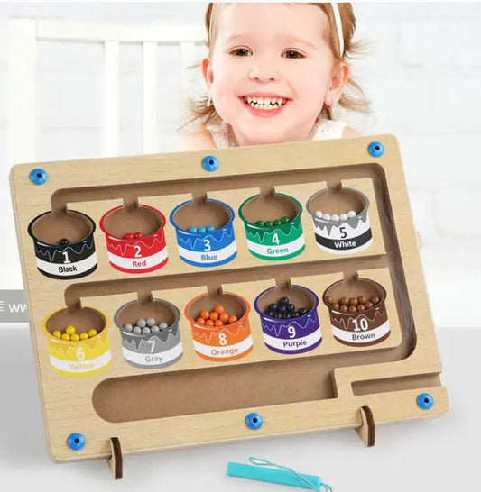 Wooden Color Classification Magnetic Counting Toy – Educational Math and Sorting Tool for Kids