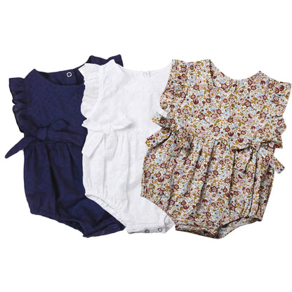 Floral Ruffle Summer Romper for Girls