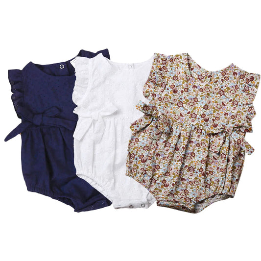 Floral Ruffle Summer Romper for Girls