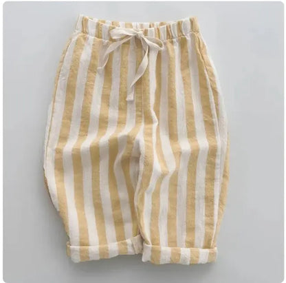 Classic Linen Cotton Stripe Pants for Kids