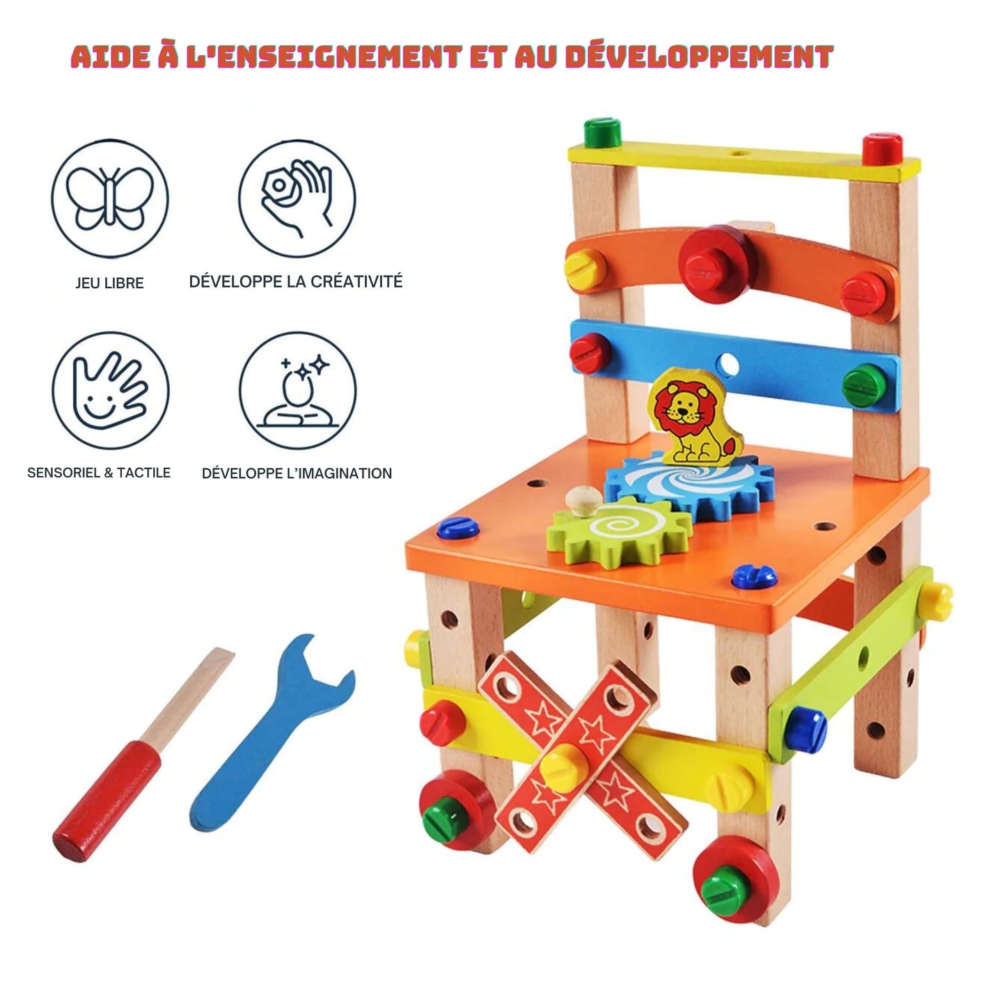 "BricoKid" Montessori Construction Chair for Creative Learning