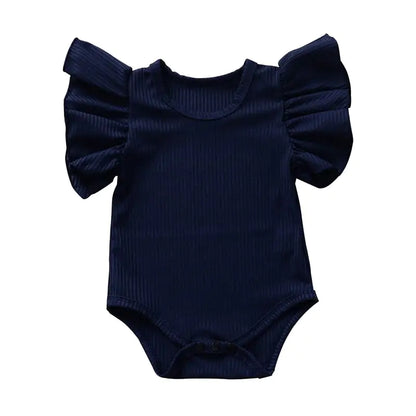 Soft Ruffled Sleeve Baby Girl Bodysuit