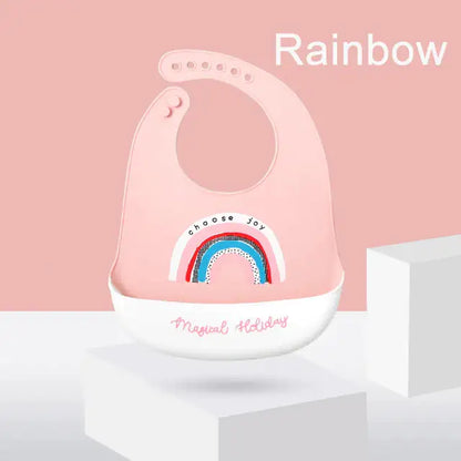 Silicone Baby Bib with Adjustable Neck Strap
